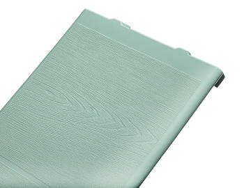 Zoom sur la planche d'affinage en polypropylène, couleur verte, effet "bois"